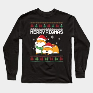 Merry Pigmas Funny Guinea Pig Lover  Christmas Long Sleeve T-Shirt